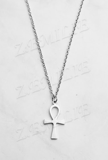 Wholesaler Z. Emilie - Egypt cross steel necklace