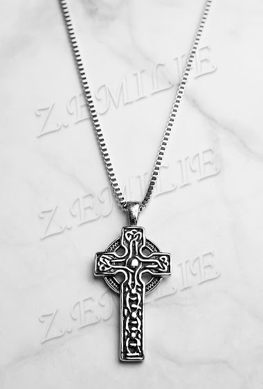 Wholesaler Z. Emilie - Egypte cross steel necklace