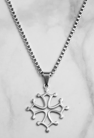 Wholesaler Z. Emilie - Cross occitan steel necklace