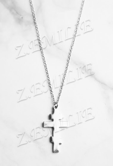 Wholesaler Z. Emilie - Orthodox cross steel necklace