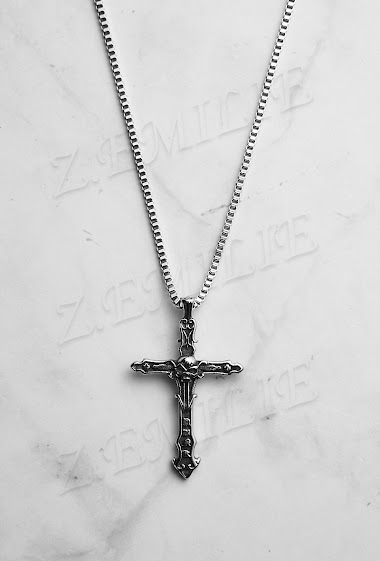 Wholesaler Z. Emilie - Skull cross steel necklace