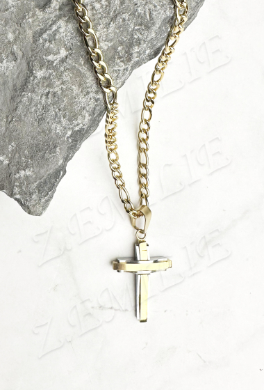 Wholesaler Z. Emilie - Steel cross necklace