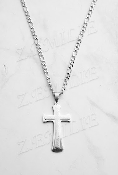 Cross steel necklace