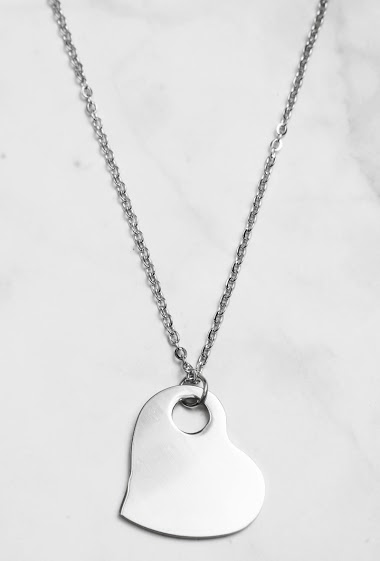 Wholesaler Z. Emilie - Heart steel to engrave necklace