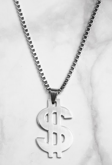 Großhändler Z. Emilie - Dollar steel necklace