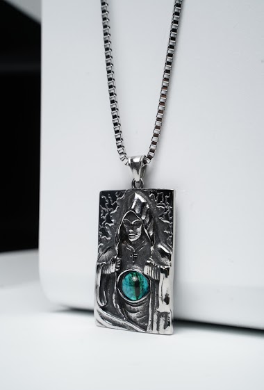 Großhändler Z. Emilie - Reaper with eye steel necklace