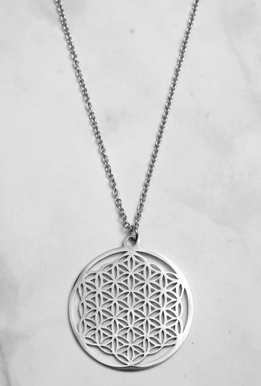 Flower of life steel necklace