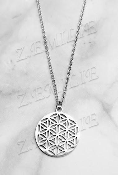 Wholesaler Z. Emilie - Flower of life steel necklace