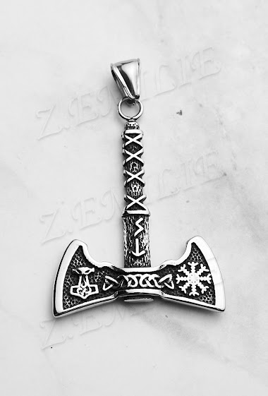 Chopped viking steel necklace