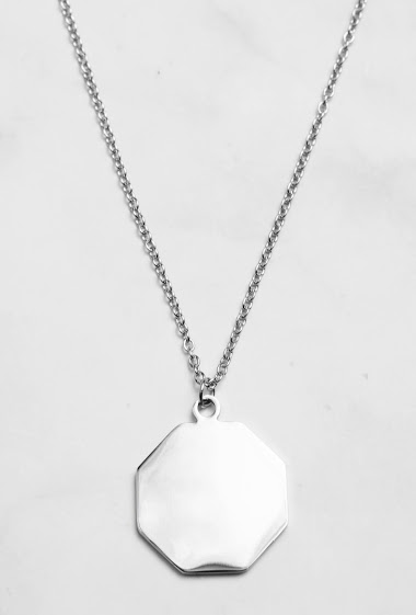 Mayorista Z. Emilie - Hexagonal steel to engrave necklace