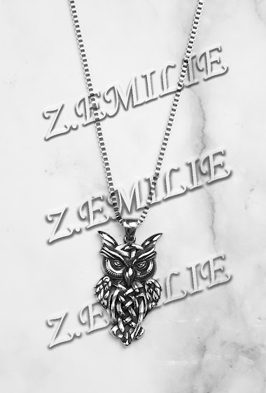 Mayorista Z. Emilie - Viking owl steel necklace