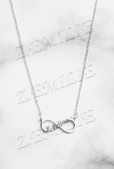 Mayoristas Z. Emilie - Infinite message " Je t'aime "steel necklace