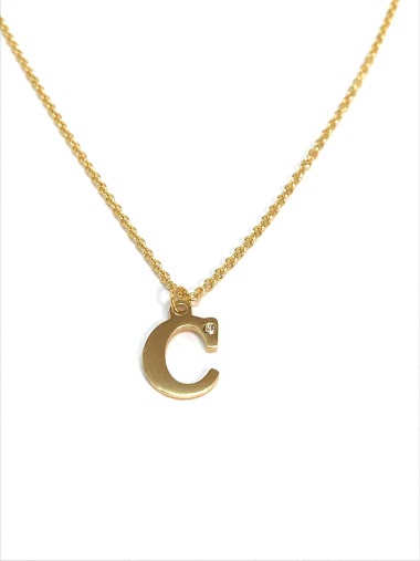 Wholesaler Z. Emilie - Initial C with strass steel necklace