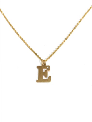 Grossiste Z. Emilie - Collier acier initiale E avec un strass