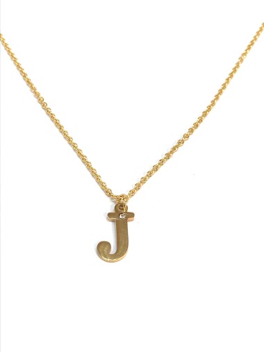 Wholesaler Z. Emilie - Initial J with strass steel necklace