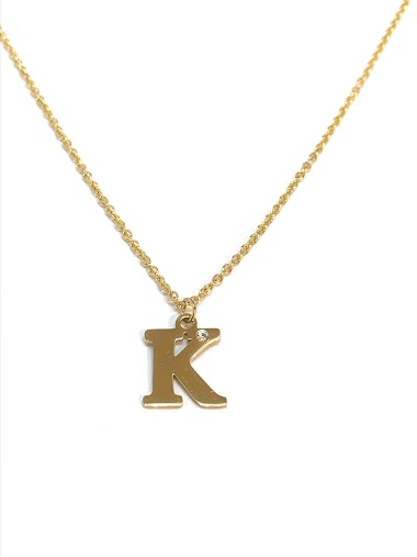 Wholesaler Z. Emilie - Initial K with strass steel necklace