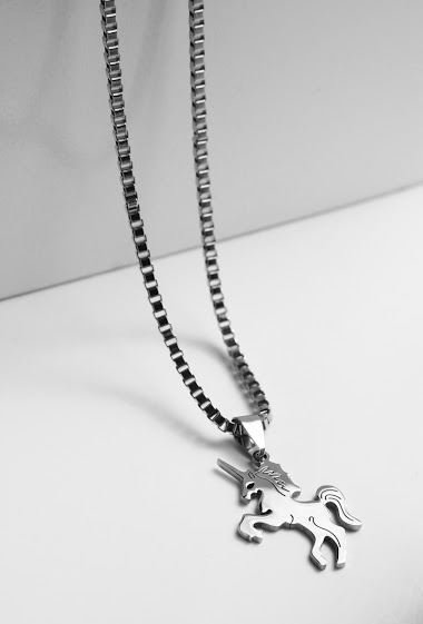 Unicorn steel necklace