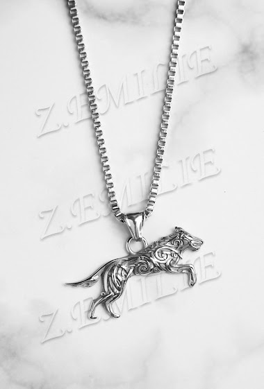 Mayorista Z. Emilie - Wolf steel necklace