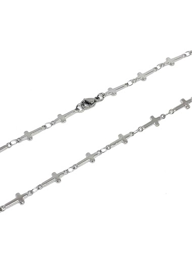 Wholesaler Z. Emilie - Chain cross steel necklace