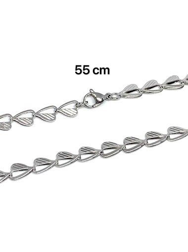 Wholesaler Z. Emilie - Chain heart steel necklace