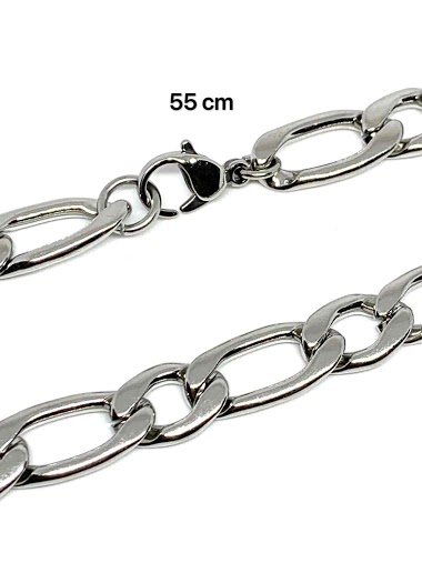 Wholesaler Z. Emilie - Chain figaro steel necklace 1-1 11mm