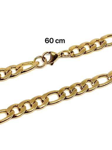 Großhändler Z. Emilie - Chain figaro steel necklace 1-3 7.5mm