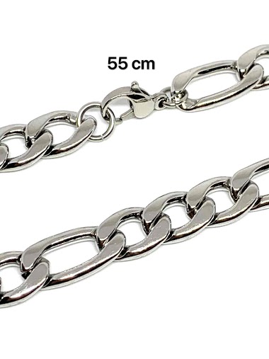 Wholesaler Z. Emilie - Chain figaro steel necklace 1-3 11mm
