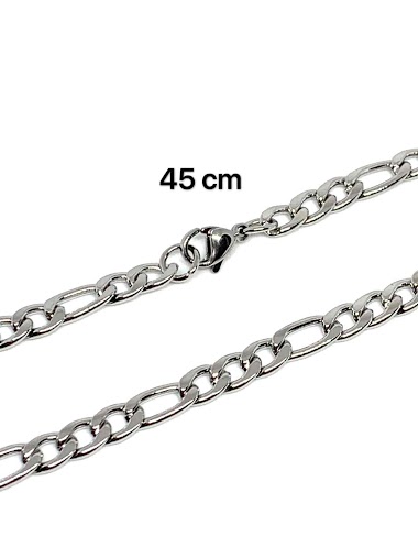Großhändler Z. Emilie - Chain figaro steel necklace 1-3 5.5mm