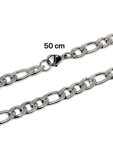 Großhändler Z. Emilie - Chain figaro steel necklace 1-3 6.5mm