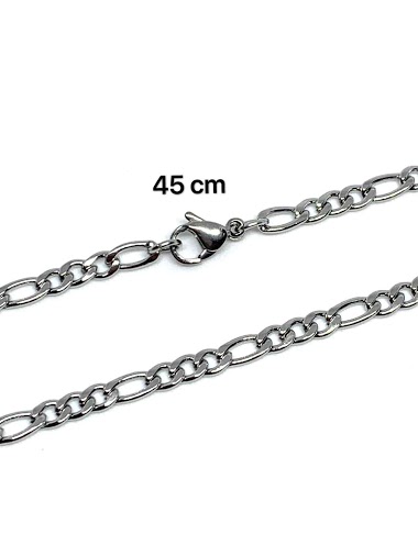 Wholesaler Z. Emilie - Chain figaro steel necklace 1-3 3.5mm