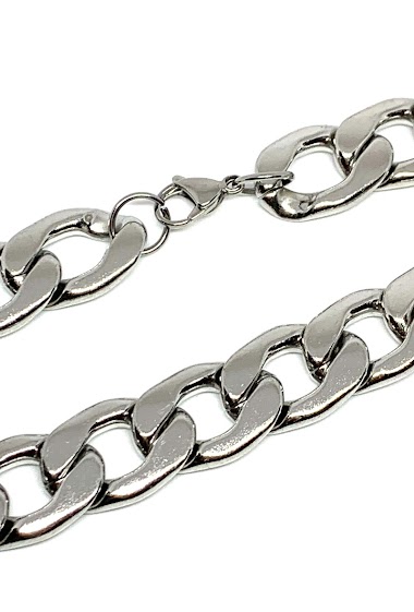 Wholesaler Z. Emilie - Chain gourmet steel necklace 14mm