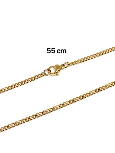 Wholesaler Z. Emilie - Chain gourmette steel necklace 2.5mm