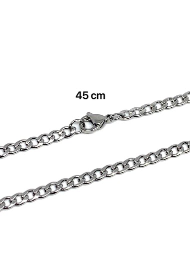 Wholesaler Z. Emilie - Chain gourmette steel necklace 3.5mm
