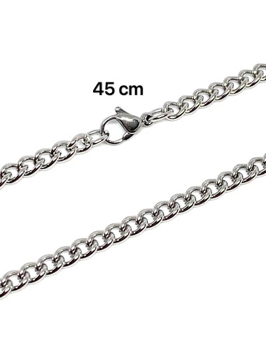 Wholesaler Z. Emilie - Chain gourmet steel necklace 5mm