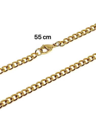 Wholesaler Z. Emilie - Chain gourmet steel necklace 4mm