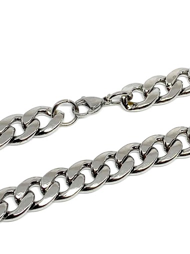 Wholesaler Z. Emilie - Chain gourmet steel necklace 12mm