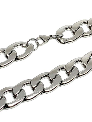 Wholesaler Z. Emilie - Chain gourmet steel necklace 16mm