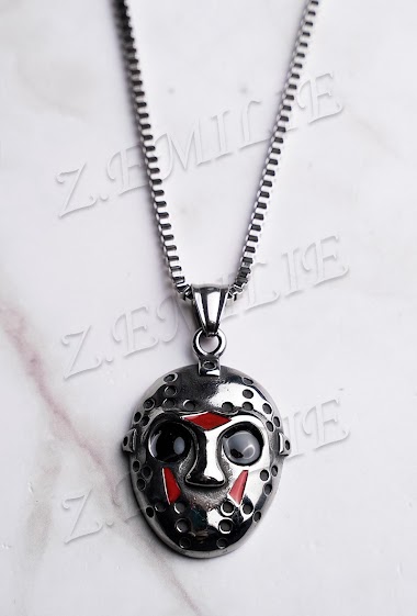 Wholesaler Z. Emilie - Mask Jason Voorhees steel necklace