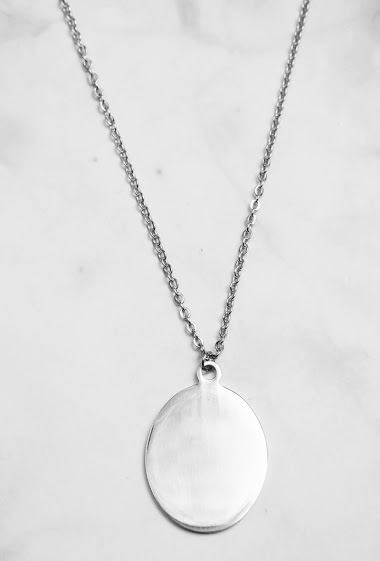 Wholesaler Z. Emilie - Oval steel to engrave necklace