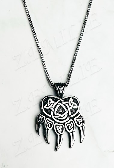 Wholesaler Z. Emilie - Viking bear paw steel necklace