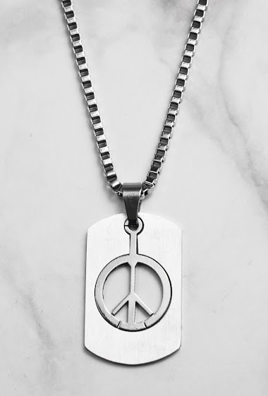 Wholesaler Z. Emilie - Peace love steel necklace