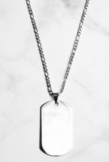 Wholesaler Z. Emilie - Plate steel necklace to engrave
