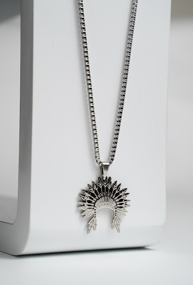 Großhändler Z. Emilie - Indian feather steel necklace