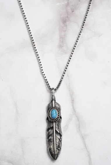 Wholesaler Z. Emilie - Feather steel necklace