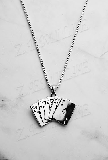 Mayorista Z. Emilie - Poker steel necklace