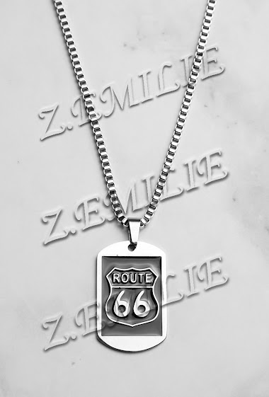 Wholesaler Z. Emilie - Road 66 steel necklace