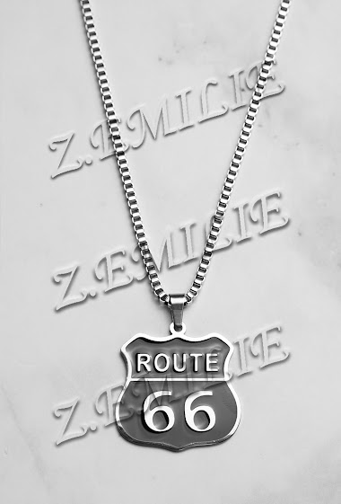Grossiste Z. Emilie - Collier acier route 66