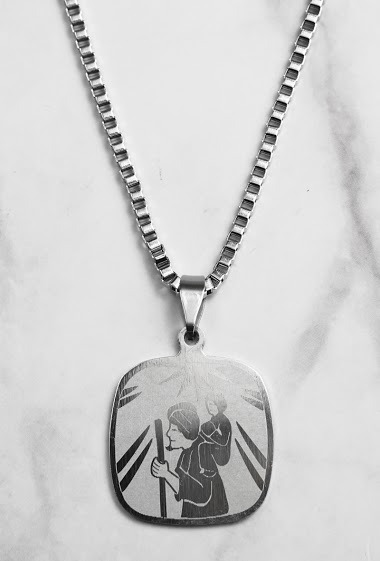 Wholesaler Z. Emilie - Saint Christopher steel necklace