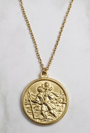 Großhändler Z. Emilie - Saint Christopher steel necklace
