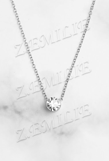 Großhändler Z. Emilie - Strass 6mm steel necklace